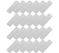 NIYANGLE 25pcs Stainless Steel Rectangle Metal Blanks Mirror Finish Keychain Hardware Blank Stamping Tags for Bag Charm Pet Id Jewelry Crafts