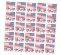 NIYANGLE 25pcs Temporary Patriotic American Flag Stickers for Independence Day Art Washable Decorative Stickers for Celebrations and Parties