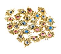 NIYANGLE 25pcs Zinc Alloy Devil Eye Palm Shaped Evil Eye Charms Pendant DIY Jewelry Supplies for Necklaces and Bracelets, Compact and Easy to Store Accessories for Craft Making Random Color