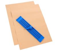 NIYANGLE 27-Row 30-Cell Braille Writing Board Kit with Stylus Pen and 3 Practice Sheets, Blue Plastic Braille Plate Set for Blind Learning and Visual Impairment Aid