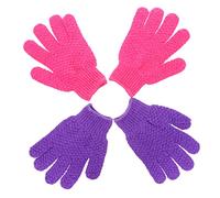 NIYANGLE 2pairs Exfoliating Bath Gloves for Deep Cleaning Body Scrub Mitts for Dead Skin Removal Comfortable and Multi-purpose Shower Use for Men and Women