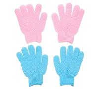 NIYANGLE 2pairs Exfoliating Bath Gloves for Deep Skin Cleaning Creative Textured Shower Mitts for Dead Skin Removal for Daily Body Care and Massage