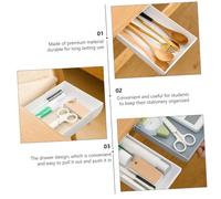 NIYANGLE 2pc Large-capacity Retractable Drawer Storage Box with Pop-up Design Adhesive Pen Organizer for Desk Under Table Stationery Holder for Office and School