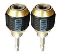 NIYANGLE 2pcs 1/4 Hexagonal Drill Bit Adapter Set Metal Rapid-swap Drill Chuck Converter Compatible for Garages and Car Use