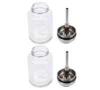 NIYANGLE 2pcs 100ml Empty Refillable Glass Bottles Pressing Type Dispenser Bottles Lightweight and Portable for Travel and Daily Use