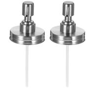 NIYANGLE 2pcs 7cm Mason Glass Jar Lids with 304 Stainless Steel Sealed Pump Dispenser for Lotion Shampoo Bathroom Portable Replacement Jar Tops