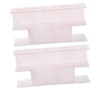 NIYANGLE 2pcs Acrylic Tweezers Display Rack with Makeup Brush Holder Sturdy Transparent Organizer for Eyelash Extensions Compact Tweezers Stand for Beauty Salons and Craft Use