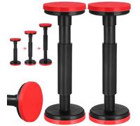 NIYANGLE 2pcs Adjustable Telescoping Support Rod Heavy Duty Furniture Support Leg Under Sink Cabinet Bracket Round Head Suitable for Closet and Bathroom Shelf