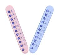 NIYANGLE 2pcs Arithmetic Learning Ruler Double-line Slide Math Practice Tool for Addition Subtraction Kindergarten Classroom Educational Aid with Pink Blue Design