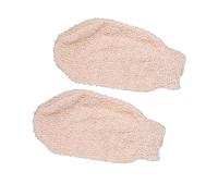 NIYANGLE 2pcs Beige Exfoliating Bathing Gloves Plant Fiber Body Massage Mitts for Deep Cleansing and Scrubbing for Spa and Shower
