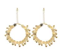 NIYANGLE 2pcs Bell Chain Beach Anklet Bracelet - Bell Ankle Chain Jewelry Tassel Decoration - Adjustable Size Anklet Jewelry For Women Belly Dance Performance And Event