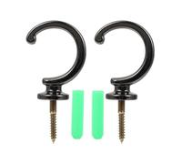 NIYANGLE 2pcs Black Curtain Holdbacks Zinc Alloy Wall Mounted Curtain Hooks with Tieback Balls for Living Room and Bedroom Drapery Accessories