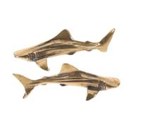 NIYANGLE 2pcs Brass Bird Bath Purifier Disks in Artistic Fish Shape for Outdoor Garden Birdbath and Patio Decoration, Weatherproof Yard Art Figurines for Backyard Wildlife