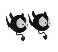 NIYANGLE 2pcs Car Roof Antenna Decoration Antenna Topper Black Plastic Devil Shape Cute Cartoon Vehicle Exterior Accessories Showcasing Individuality Enhance Vehicle Personality Halloween