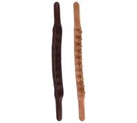 NIYANGLE 2pcs Carbonized Massage Stick Manual Back Massager Tool Double Row Gua Sha Body Tool Roller Massager for Legs Arms Muscle Relief