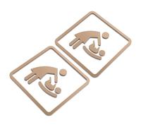 NIYANGLE 2pcs Changing Area Sign with Adhesive Backing - 4x4 Inch Bronze Gold Room Restroom Wall and Door Label for Public, Business, Hotel, and Home Care Facilities