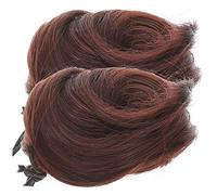 NIYANGLE 2pcs Chignon Hair Bun Extensions for Women Straight Hair Buns for Dance Cosplay Weddings and Everyday Styles Soft High-temperature Material