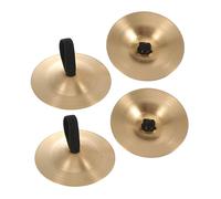 NIYANGLE 2pcs Copper Finger Cymbals for Kids, Easy to Operate Mini Percussion Musical Finger Instruments, Creative Golden Hand Cymbals for Dancing and Music Play
