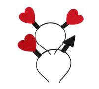 NIYANGLE 2pcs Cupid Headband with Heart Arrow Design for Valentines Day Decorative Hair Band Cute Love Heart Bopper for Holiday Party and Romantic Events