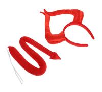 NIYANGLE 2pcs Devil Horn Headband and Tail Costume Halloween Party Cosplay Accessories for Adults and Boy Girl Easy to Wear for Festivals and Celebrations