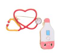 NIYANGLE 2pcs Doctor Label Badge Charms Alloy Pins Resistant to Wear and Deformation, Heart Shaped Nurse Accessories for Hats and Clothes, for International Nurses Day and Work