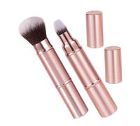 NIYANGLE 2pcs Double-ended Makeup Brush Retractable Powder Brush Foundation Brush for Eye Makeup Blush Collapsible Design Travel Use Beauty Tool