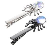 NIYANGLE 2pcs Duckbill Clip Spider Hairpin Halloween Gothic Hair Accessory for Women
