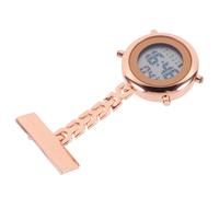 NIYANGLE 2pcs Electronic Digital Nurse Fob Watch for Women, Gold Alloy | Glass Dial, Safety Pin Back, Dust Free Design, Practical Daily Work Tool for Doctor and Nurse