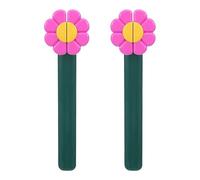 NIYANGLE 2pcs Foldable Plastic Book Stand for Reading - Flower Shape Cookbook Holder Rack, Adjustable Desktop Recipe and Textbook Book Holder for Kitchen and Office, Green and Purple