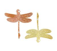 NIYANGLE 2pcs Golden Dragonfly Shape Metal Bookmarks Easy to Use Decorative Bookmark Clips for Students and Writers Random Color