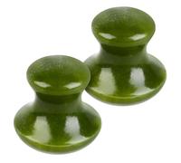 NIYANGLE 2pcs Green Jade Mushroom Shaped Facial Beauty Massager Stones, Natural Gua Sha Massage Tools for Meridian Therapy and Home Spa Relaxation