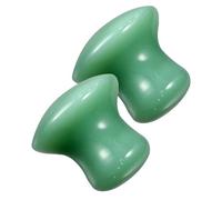 NIYANGLE 2Pcs Green Mushroom Shaped Massaging Jade Facial Scraping Boards Beauty Tools for Enhancing Complexion for Self Care and Gifting