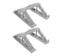NIYANGLE 2pcs Grey Overhead Pedestrian Bridge Model Plastic Footbridge for Sand Table Building DIY Railway Layout Urban Architecture Accessories