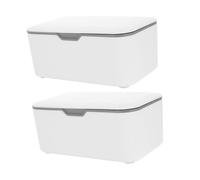 NIYANGLE 2pcs Grey Wipes Container with Lid Dustproof Wipe Boxes Portable Storage Dispenser for Home Bathroom Travel Nursery Easy Clean Design