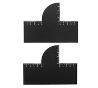 NIYANGLE 2pcs Haircut Styling Card Hairline Tool for Edges Enhancement Barber Card Barber Shaping Tool for Beard with Measurements Beard Guide Hairline Stencil Black