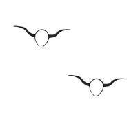 NIYANGLE 2pcs Halloween Devil Horn Headband Antelope Horn Headdress Gothic Hairband Party Costume Accessory for Masquerade Cosplay Festivals