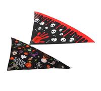 NIYANGLE 2pcs Halloween Dog Bandanas Pet Scarves Reusable Polyester Triangle Bibs with Unique Design Pattern Full of Halloween Flavor Prevents Dog from Getting Dirty When Eating