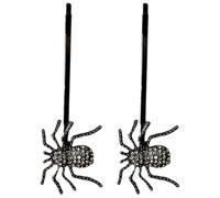 NIYANGLE 2pcs Halloween Spider Hair Clips for Women Alloy Decorative Hair Barrettes Fixing Loose and Holding Thick Straight or Curly for Masquerades and Special Festivals