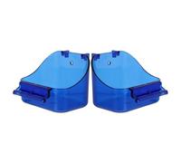 NIYANGLE 2pcs Hanging Bird Bath for Cage, Plastic Parakeet Tub with Adjustable Design and Easy-to-maintain Blue Bowl, Indoor Bird Cage Accessory for Parrots and Conures
