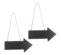 NIYANGLE 2pcs Hanging Chalkboard Arrow Signs in Black Synthetic Material with Rustic Style, for Housewarming and Home Decor, Featuring Guide Direction and Easy to Hang