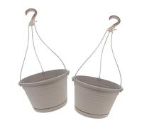 NIYANGLE 2pcs Hanging Planter Pots Plastic Flower Hanging Basket for Balcony and Office, Moderate Size Fine Workmanship, for Green Plants and Flowers Decoration