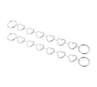 NIYANGLE 2pcs Heart Shape Metal Shoe Chain Charms for Boots and Shoelaces | Silver Punk Style, Smooth Surface Finish, Replace Broken Links, Secure Fit for Holidays and Festivals