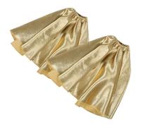 NIYANGLE 2pcs Heat-resistant Moxa Cover for Standing Portable Moxibustion Machines Dustproof Protective Shroud with Gold Fabric and Red Overlock Edges Safety Design to Prevent Burns