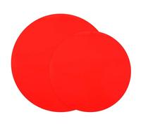 NIYANGLE 2pcs Heat Resistant Silicone Microwave Oven Mats Round Tableware Placemat Non-slip Insulation Pads for Hot Pots and Plates Space-saving Kitchen Protector Red