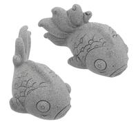 NIYANGLE 2pcs Japanese Koi Carp Fish Miniature Figurines Made of Bluestone Powder, Versatile Asian Fish Statue for Room Décor and Desktop, Traditional Feng Shui Ornaments Bringing Luck