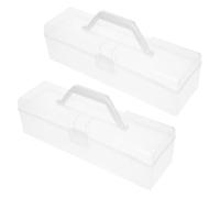 NIYANGLE 2pcs Large Capacity Pp Storage Boxes with Lid and Handle, Multifunctional Organizing Boxes for Artists and Office Workers, Portable Craft Containers and Classroom Storage Bins