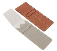 NIYANGLE 2pcs Leather Pen Sleeve for Two Pens Elegant Vintage Style Protective Pouch Protects from Dust for Office and Travel Use