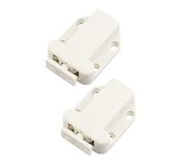 NIYANGLE 2pcs Magnetic Push Latch Cabinet Door Catch Self-Locking Press Latch for Drawer Wardrobe Furniture with Built-in Clip Spring Contraction, Easy to Install, White Abs