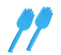 NIYANGLE 2pcs Meridian Massage Pat Hand Shape Beating Stick Silicone Hammer Pad Trigger Point Massager for Muscle Relief