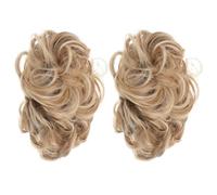 NIYANGLE 2pcs Messy Bun Hair Piece Synthetic Chignon Wig for Women Thick Voluminous Updo Hair Extension Easy to Use Faux Bun Hairpiece for Daily Wear Parties Weddings Natural Look